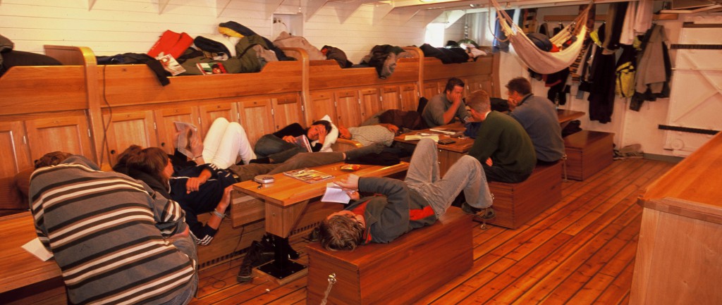 Christian Radich trainees below deck