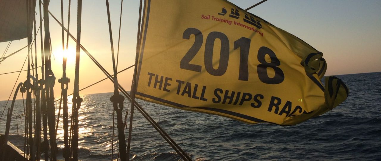 Tall Ships Races 2018 flag on board the Wylde Swan Tall Ship