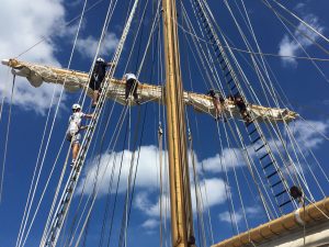 Photo of trainees of Santa Maria Manuela working aloft