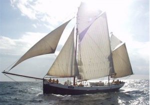 Photo of the traditional Dutch ship Tecla sailing